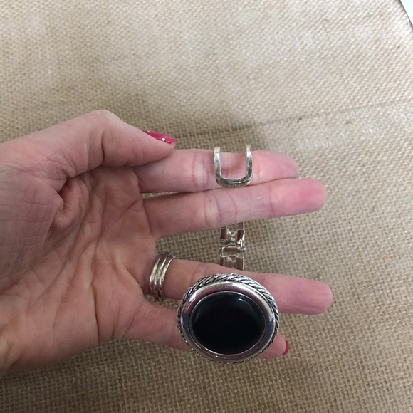 Silver & Black Medallion Braclet - Picture 3 of 10